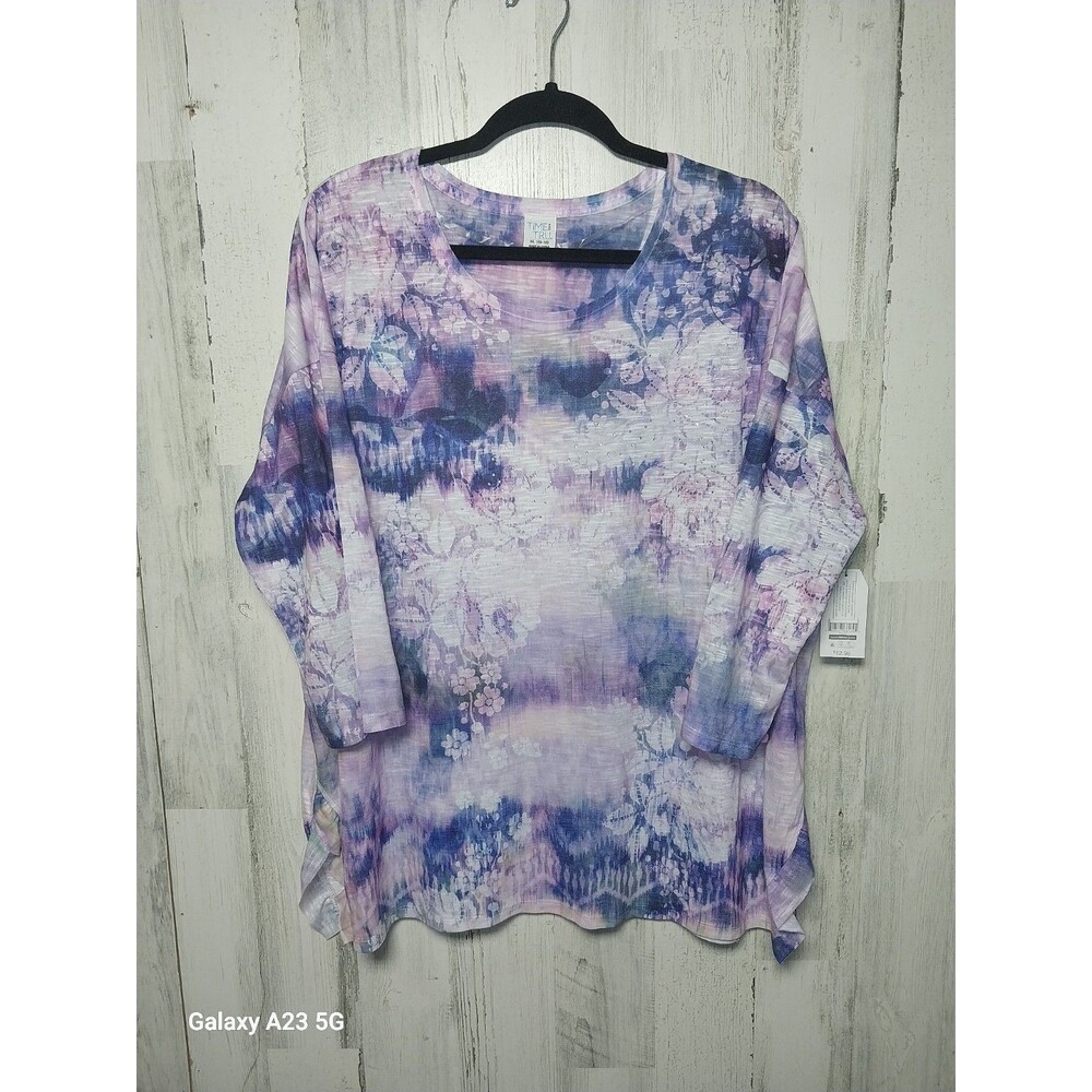 Time and Tru Women's 3/4 Sleeve Sublimation Top